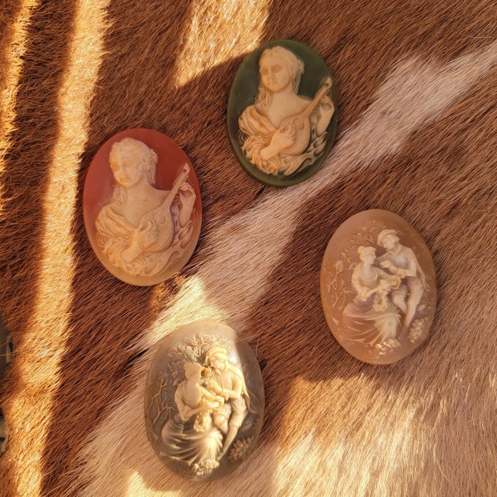 Vintage Hardstone Cameos - Set of Four - New